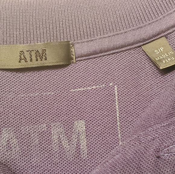 ATM Dark Blue Pique Polo Shirt Pima Cotton - Picture 6 of 10